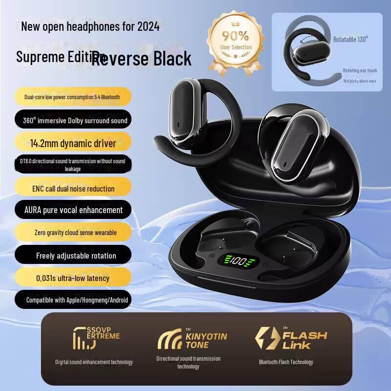 

X96 Наушник Bluetooth 5.3: Новая модель с интеллектуальным дисплеем, удобной посадкой и длительным сроком службы. чёрный