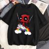 T-shirt Imprimé Motif Dessin Animé Disney Marvel Deadpool Été Femme Décontracté Col Rond Street Wear Harajuku T-shirt