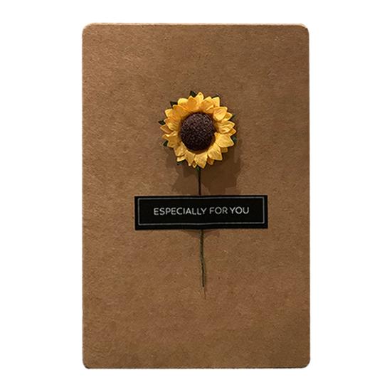

Artificial Flower Greeting Card with Envelope Creative Birthday Thanksgiving Mother’s Day Card Unique Gift for Loved Ones A хаки