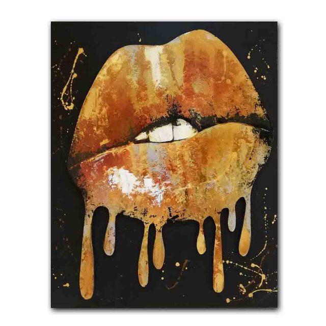 Nordic Graffiti Art Fashion Canvas Painting Sexy Lips Poster Office Wall Painting Living Room Bedroom Home Decoration Mural No Frame