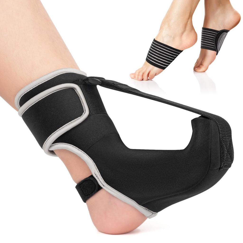 1 Pair Upgraded Foot Sagging Stretch Belt Night Splint Adjustable Unisex Fixed Ankle Brace Foot Rest