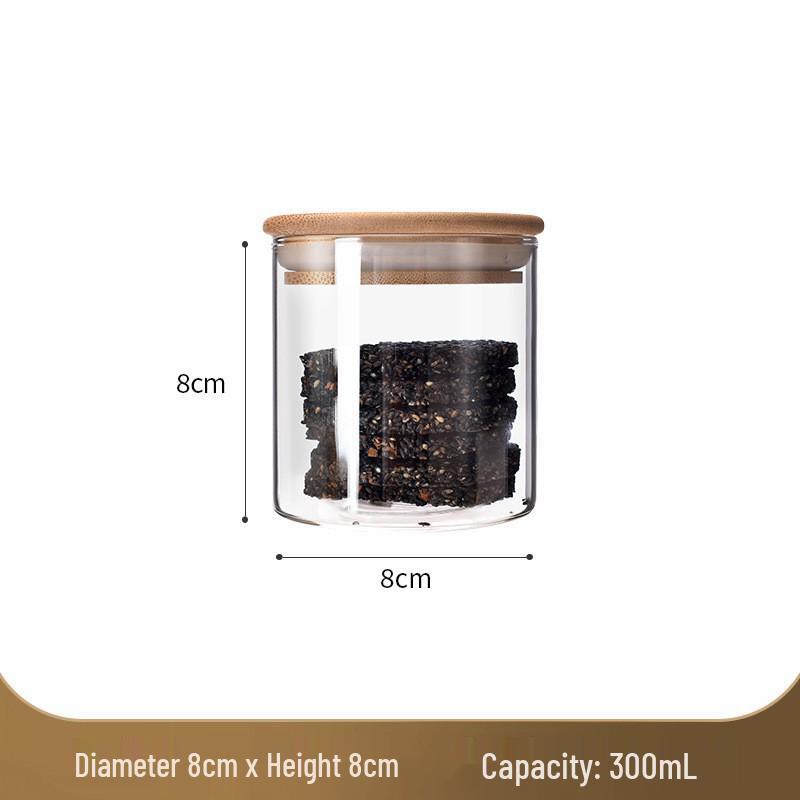 Food Grade Glass Storage Jars with Lids - Tea and Grain Container Set
