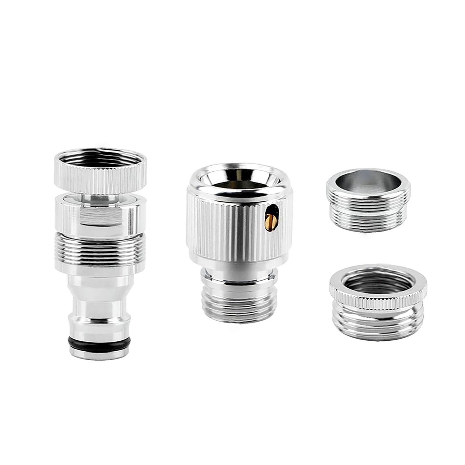 

Pack of 4 Sink Faucet Quick Connectors with Aerator Swivel Adapter for Easy Attachment to Garden Hoses and Shower Hoses