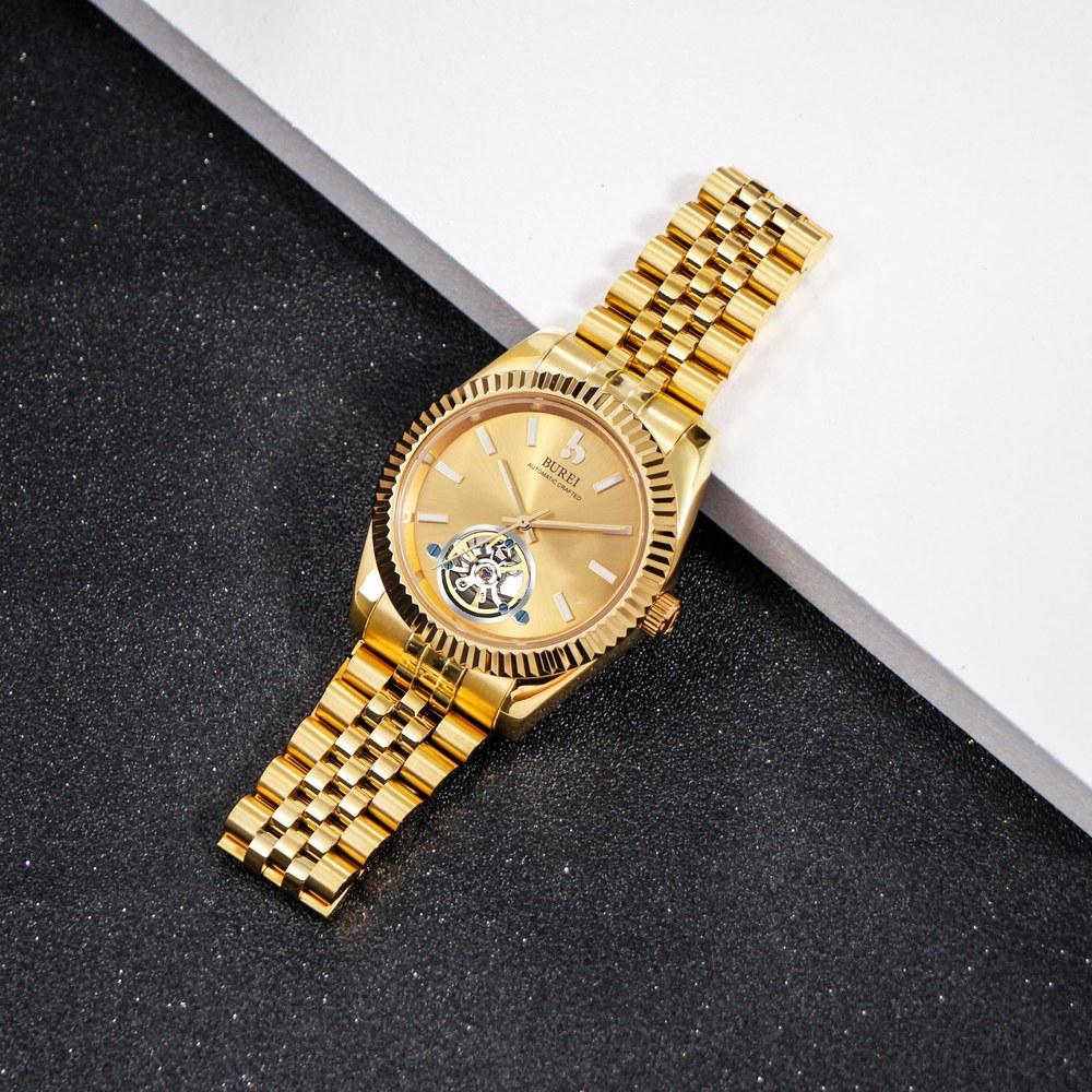 BUREI Men's Automatic Mechanical Watch Waterproof Stylish Analog Business Casual Night Light
