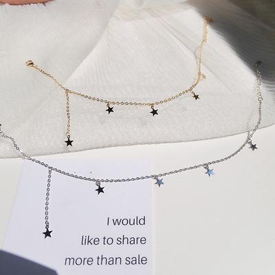 Five-pointed Star Clavicle Chain Women's Gold Necklace Women's Niche Design Necklace