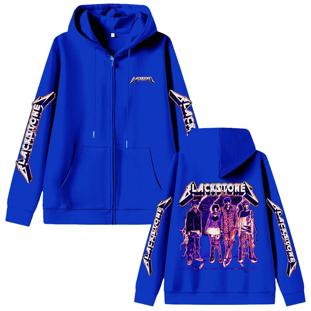 Japanese Anime Oosaki Nana Zipper Hoodie Grunge Rock Black Stones Zip Up Jacket Men Women Manga Gothic Trend Zip Up Sweatshirt