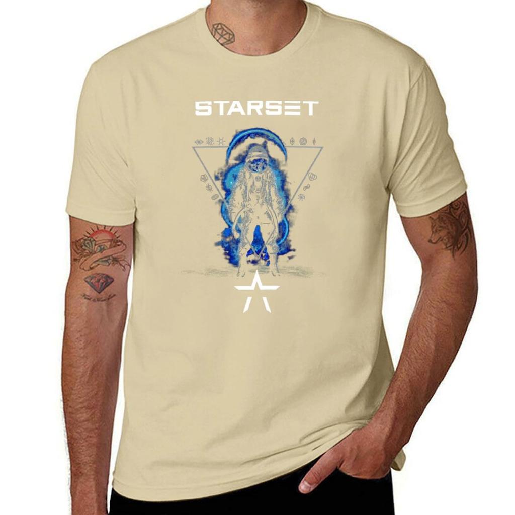 Maglietta Starset taglie forti top fan sportivi moda coreana ragazzi bianchi maglietta a maniche corte uomo