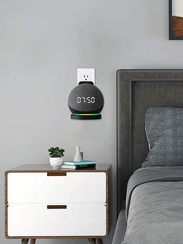 Plastic Wall Mount Stand Cable Management Portable Smart Speaker Holder Stand Space Saving Accessories for  Echo Dot 5/4