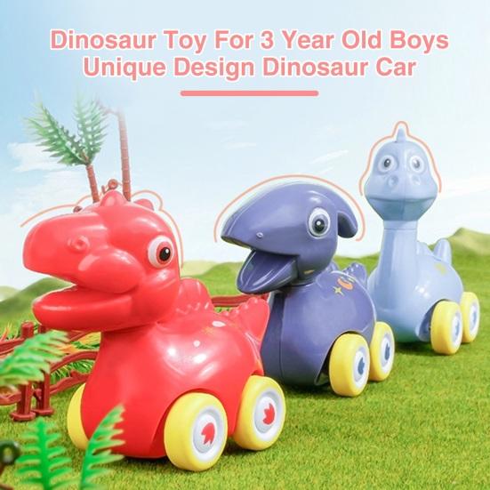 Pull Back Dinosaur Car Toys for Kids Cartoon Dino Figures Vehicle