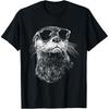 Camisetas Gráficas Engraçadas de Lontra com Óculos de Sol para Homens Mulheres Algodão Puro Humor Streetwear Camiseta Manga Curta Unissex Roupa Solta