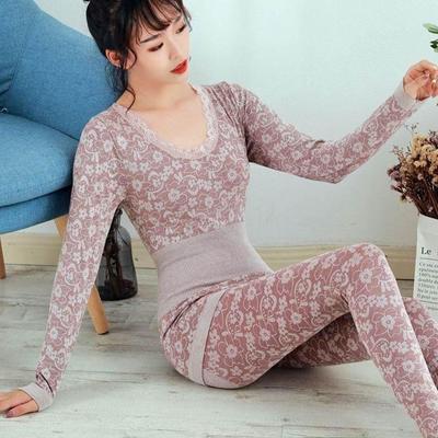 Women's Autumn Clothes Long-sleeved Bottoming Shirt, Cotton Thermal Underwear Plus Size Cotton Sweater Suit