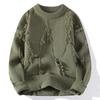 Men's Round Neck Pullover Sweater Autumn/Winter Outdoor Sports and Leisure  Versatile Top  Hip Hop Knit Bottom Shirt