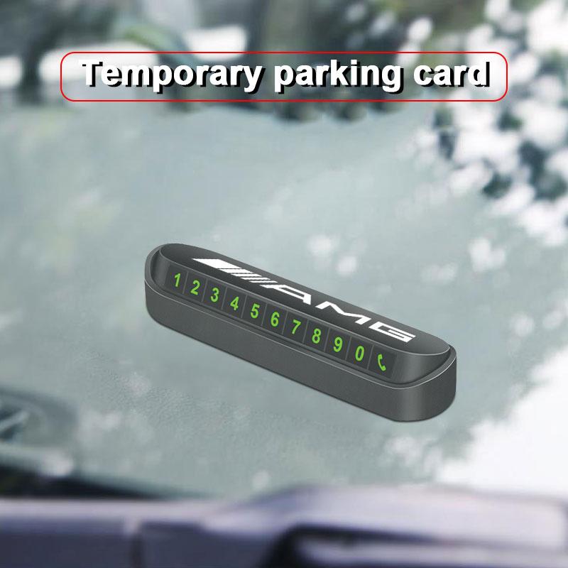 1Pcs Car Temporary Parking Card Sticker Phone Number Card Plate For Mercedes-Benz AMG C500 C200 C300 A B C E GLA CLA GLK GL ML GLE W204 W205 W203 W211