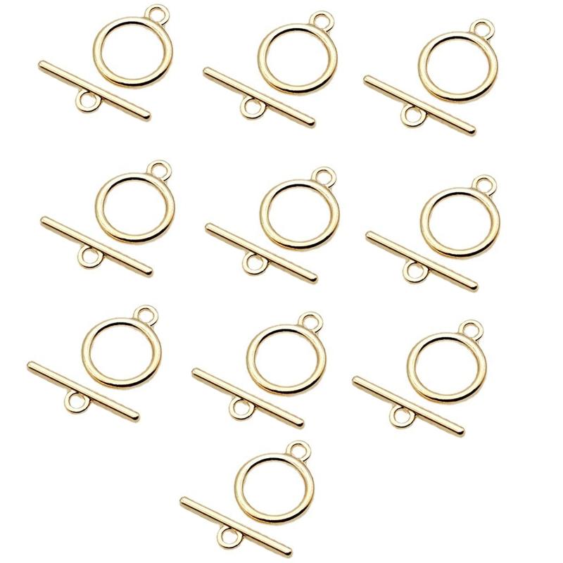 10 Pair Toggle Jewelry Clasps for Jewelry Making Metal Round OT Toggle Clasp Clip Craft DIY Necklace Chain Findings