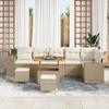 Ensemble de Canapé de Jardin en Poly Rattan Beige de 9 Pièces avec Coussins vidaXL, Ensemble de Salle à Manger de Jardin 3362026