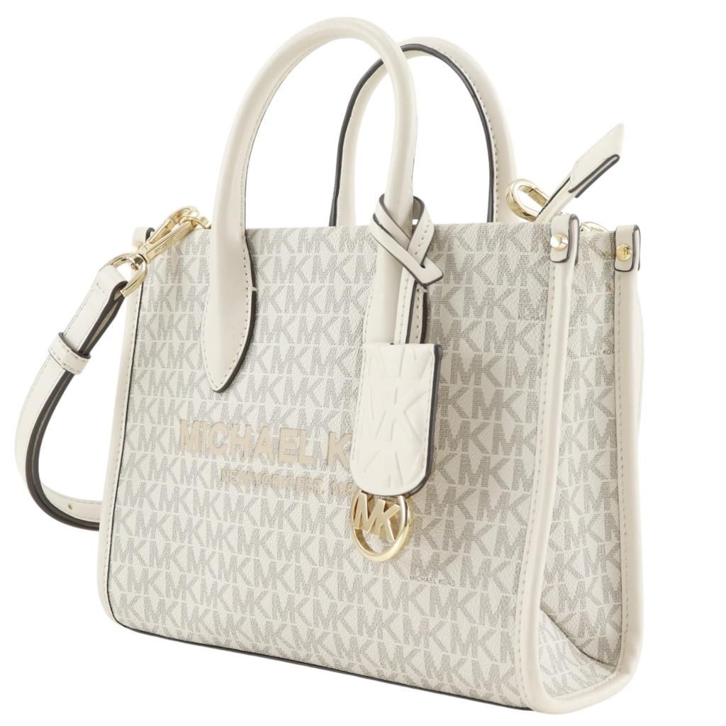 Michael Kors Mirela Small Handbag 35F2G7ZC5B 2WAYShoulder Signature White PVC Women Used
