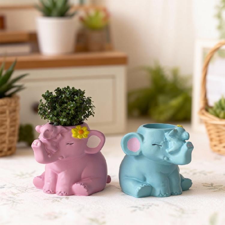 Easy Release Silicone Mold for Elephant Vase Candle Cup Succulent Planter Mould Jewelry Container Making Tool