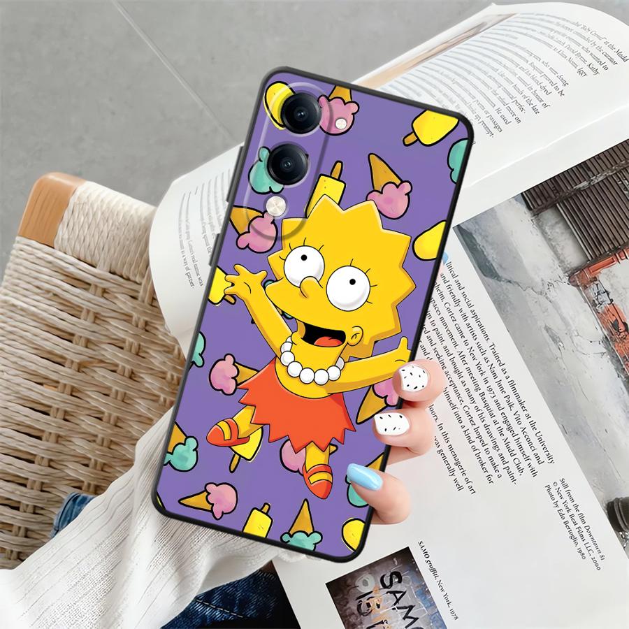 Phone Cover Case for Vivo Y19 Y02 Y11 Y27 Y30 Y20 Y21 Y12 Y15S Y31 Y36 Y33S Y35 Y16 Y17 Y22 S-simpsons Donut