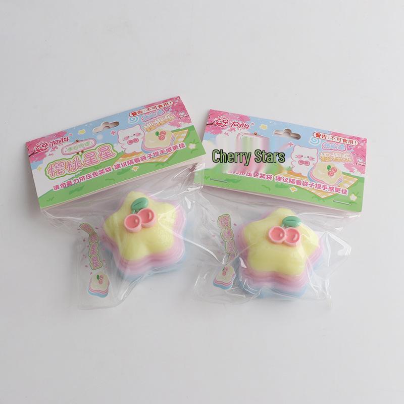 

Children s Cherry Star Squeeze Ball - Creative Decompression Toy for Stress Relief and Fun