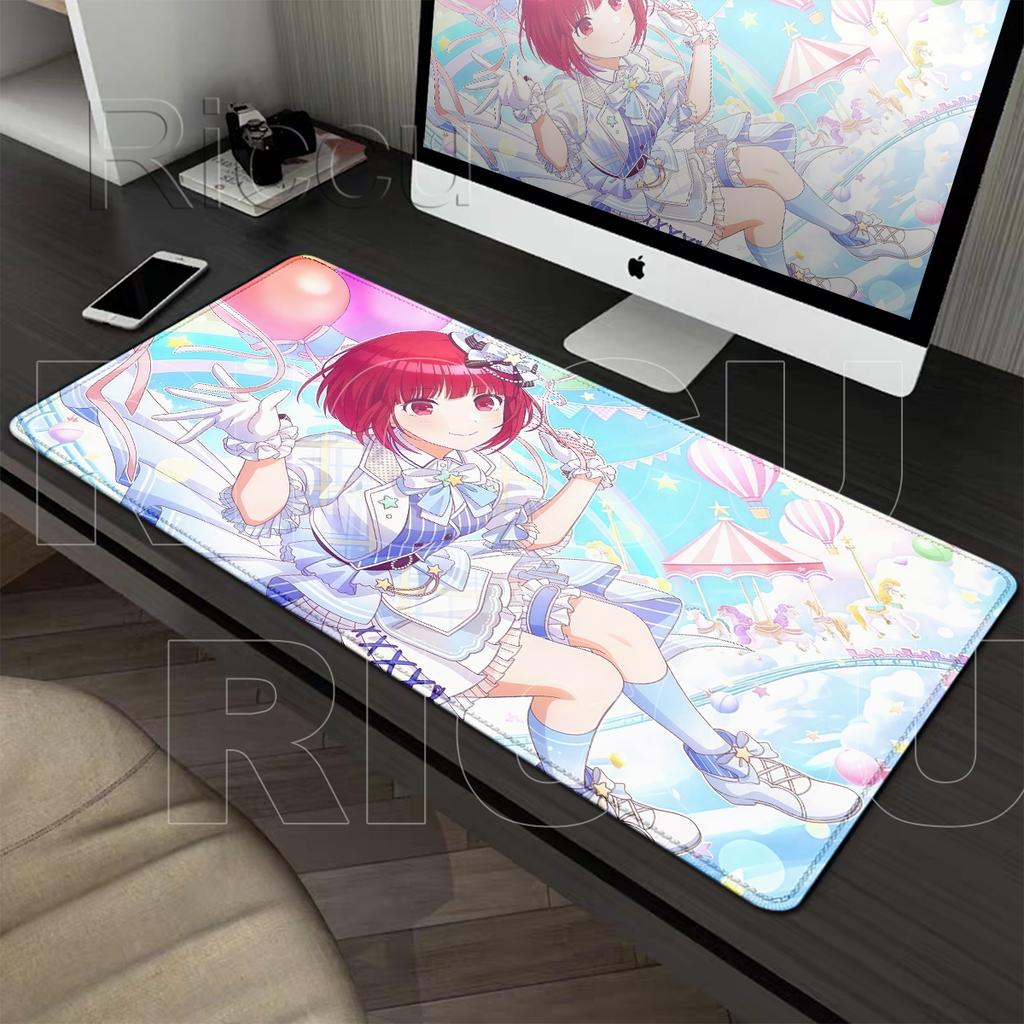 Gaming-Zubehör Mauspads Oshi No Ko Hoshino Ai Computertastatur Teppich Kawaii Mädchen Verriegelungskante Gummi Ästhetik Schreibtischunterlagen
