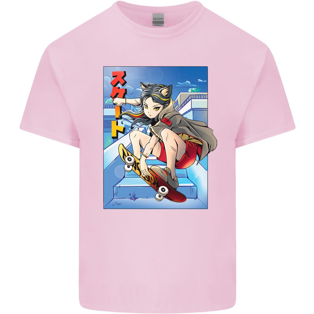Anime Skater Girl Skateboard Skateboarding Unisexs Light Cotton TShirt