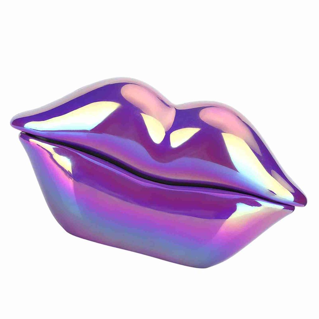 Creative Purple Lips Telephone Electroplate Desktop Landline Phone for Home Office