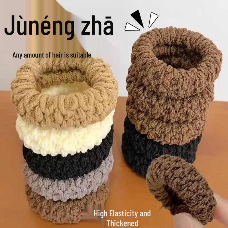 Enhanced Winter Terry Cloth Hair Ties: High Elasticity, Thickened, Versatile