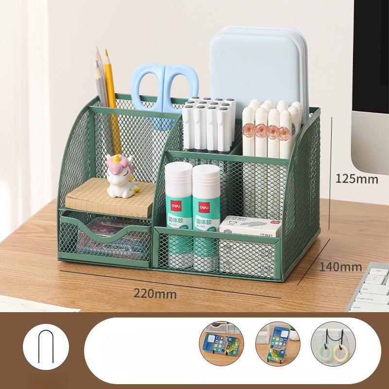 7 Gözlü Masa Kırtasiye Düzenleyici Yaratıcı Metal Kalemlik Kurşun Kalem Dosya Saklama Rafı Saklama Kutusu Bölmeli Kap Office Erişimi