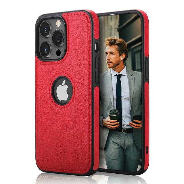 Purple Business Leather Logo Phone Case For Iphone 14 13 12 11 Pro Max X Xs Max Xr Soft Silicone Shockproof Cover For Iphone 14