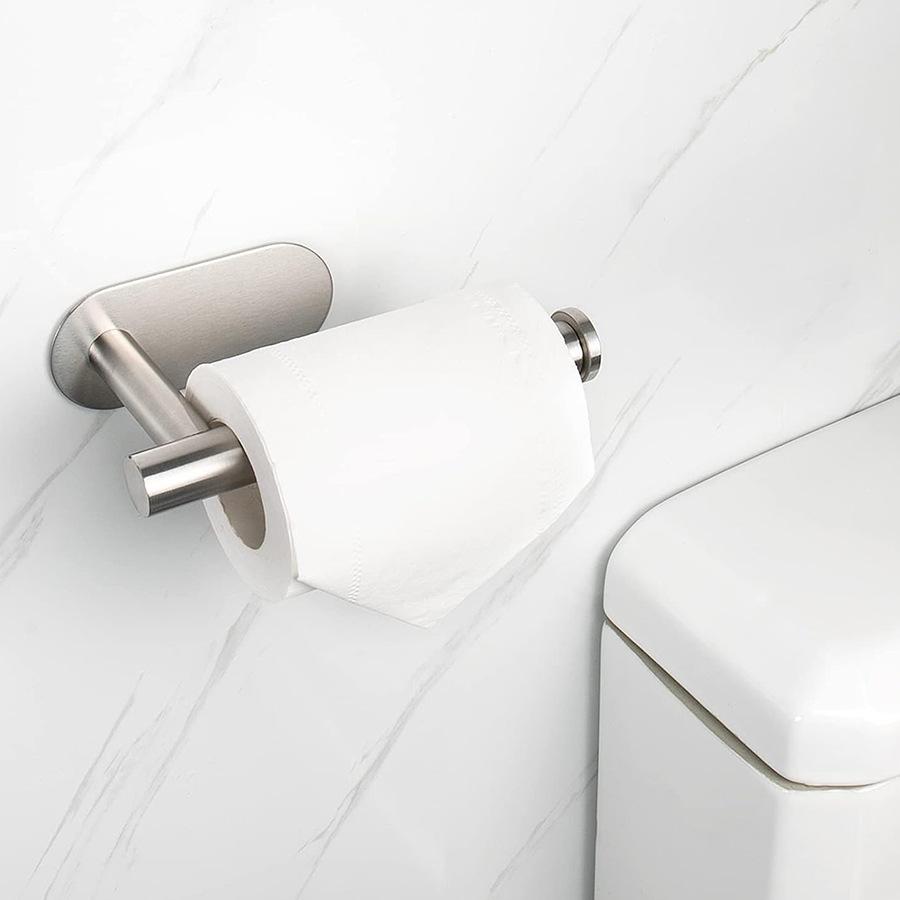 Stainless Steel Bathroom Hardware Set No-drill Towel Bar Holder Self-Adhesive Toliet Paper Holder Robe Hook Bathroom Accessories