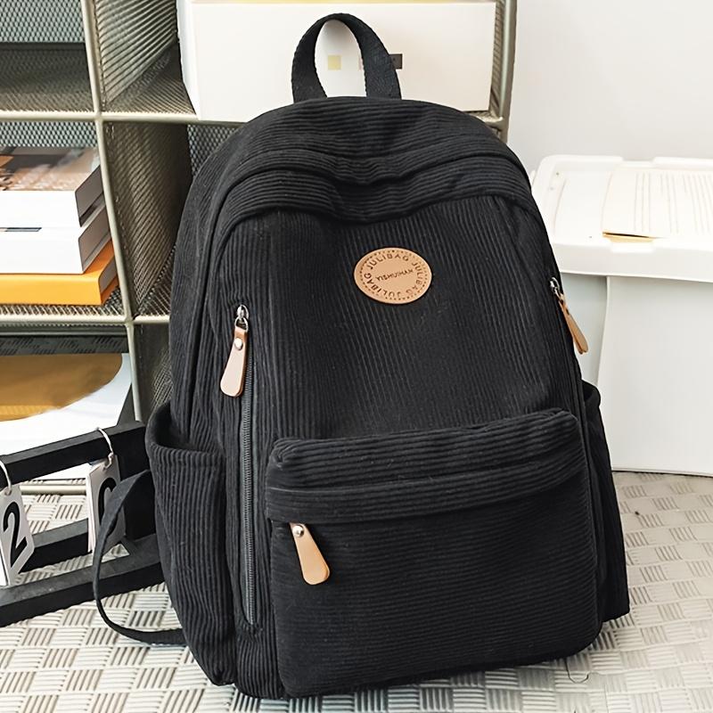 Women's Olive Green Corduroy Backpack Large Capacity Backpacks Casual Daypack Work School Travel Ideal Gift for Students School