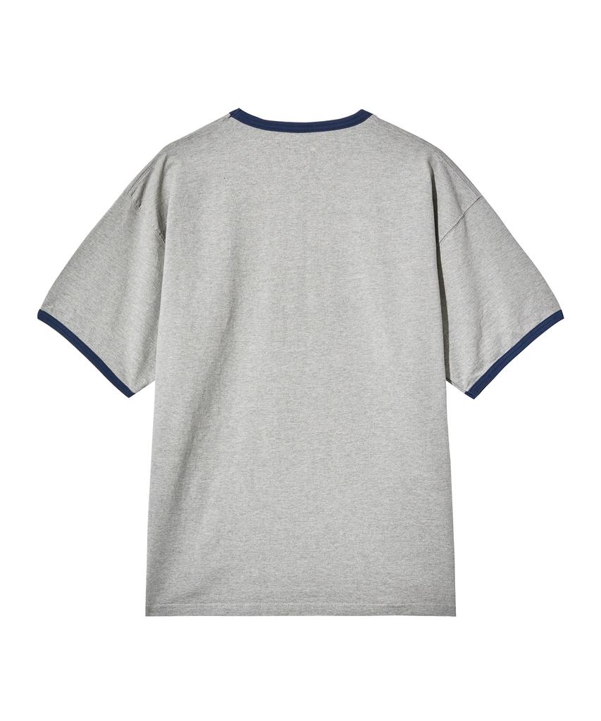 ANNOT Washed Pocket Ringer T-Shirt Melange Grey