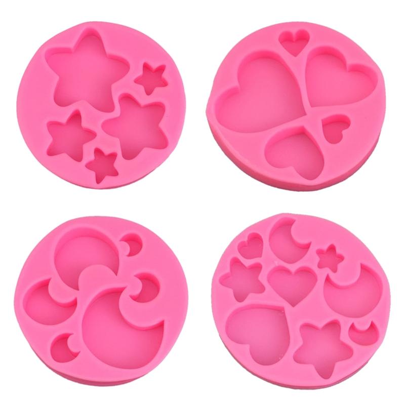 Ice Cube Craft Soap Candle Gumpaste Chocolate Dough Molds Heart Moon Star Shape Cake Cookies Mold Gift for Baking Lover