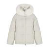Mujer Otoño Invierno Color Sólido Acolchado de Algodón Grueso Abrigo Chaqueta con Capucha Cálido Piel Real