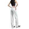 White simple high-waisted wide-leg jeans women's new small loose and thin narrow version straight drape floor pants