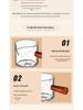 Exquisite Wooden Handle Espresso Glass Measuring Cup