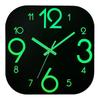 12 Inch Wooden Wall Clock brown Square Wall Clock Night Light Luminous Wall Clock  For Living Room