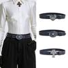 Gothic Waist Belt for Cowgirl Carved Silver Buckle Retro Silver Buckle Waist Chain Stylish Belt Fashion Accessories