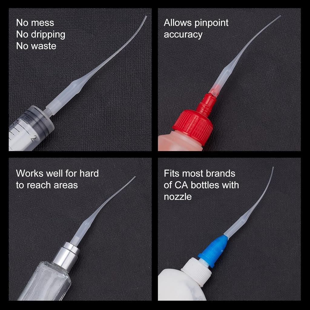 Disposable Super Glue Extender Tips, Precision Micro Applicator Nozzles for DIY Craft Model Building Electronics Repair Adhesive Dispensing