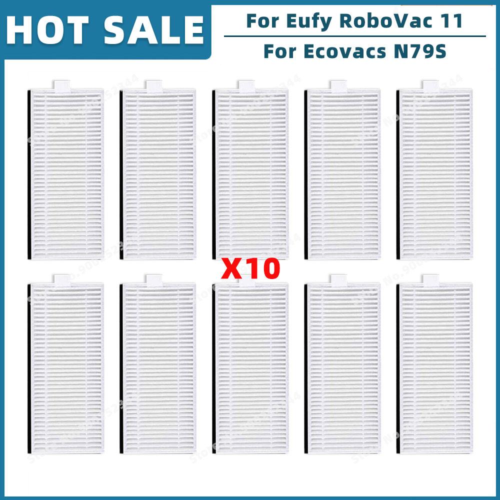 Compatible For ( Eufy RoboVac 11 11C, Cecotec Conga Excellence 990, Ecovacs N79S ) Replacement Parts Main Side Brush Hepa Filter