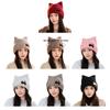 Lovely Cats Ears Hat Women Soft Plush Knitted Hat Trendy Winter Warm Hat for Fall and Winter