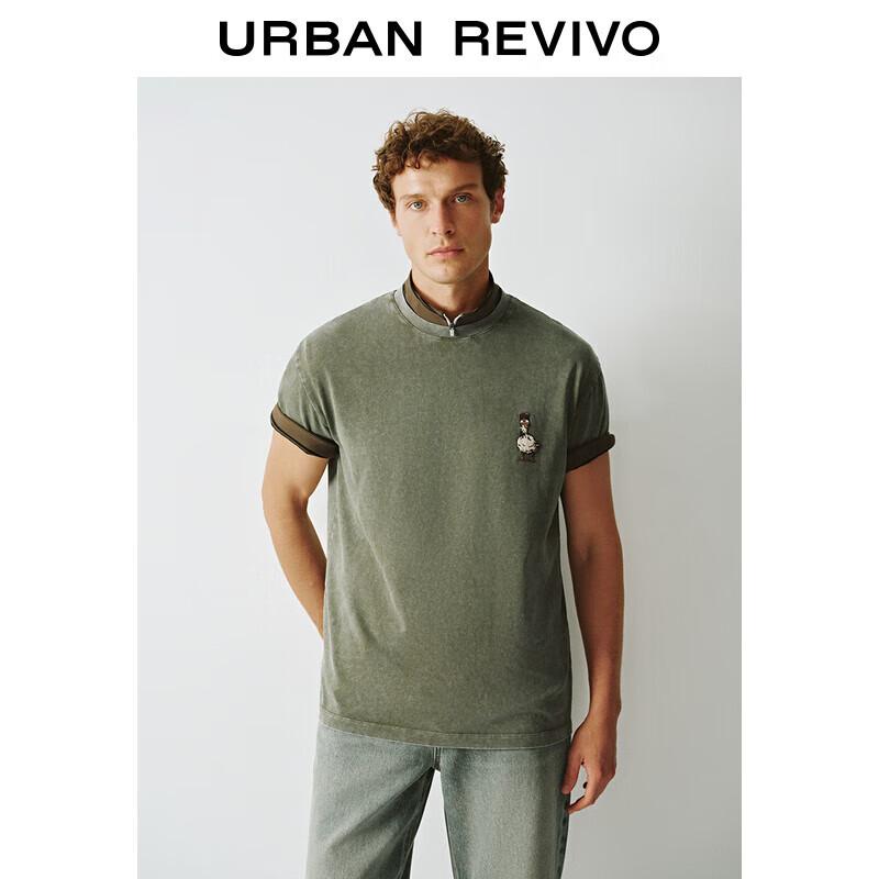 UR 2025 Spring Men s Embroidered Cotton T-Shirt S