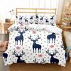Christmas Elk Duvet Cover Set King Queen Full Twin Size Soft Christmas Trees Snowflake Decor Holiday Bedding Set Comforter Cover