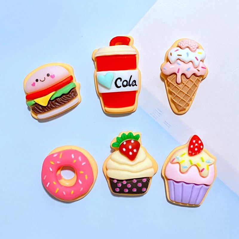 10Pcs New Resin Lovely Cartoon Ice Cream / Cake Flat Back Cabochon Scrapbook DIY Embellishments Accessories
