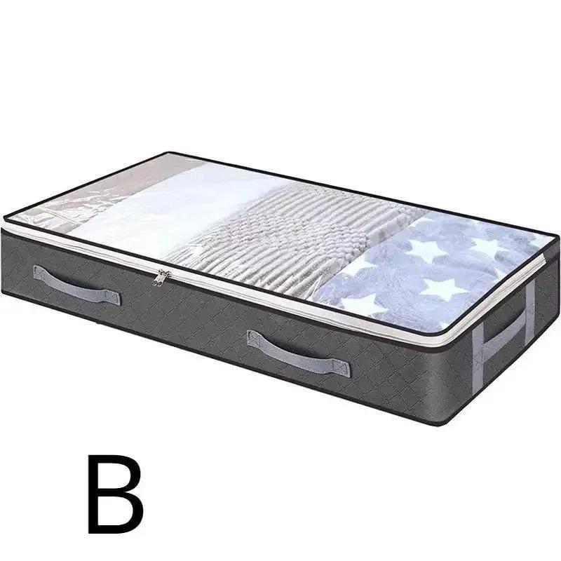 

Сумка для хранения под кроватью, переносная складная сумка для одеяла, ящик для хранения одежды, пылезащитный органайзер для дома, пылезащитный органайзер Grey 100x50x15cm