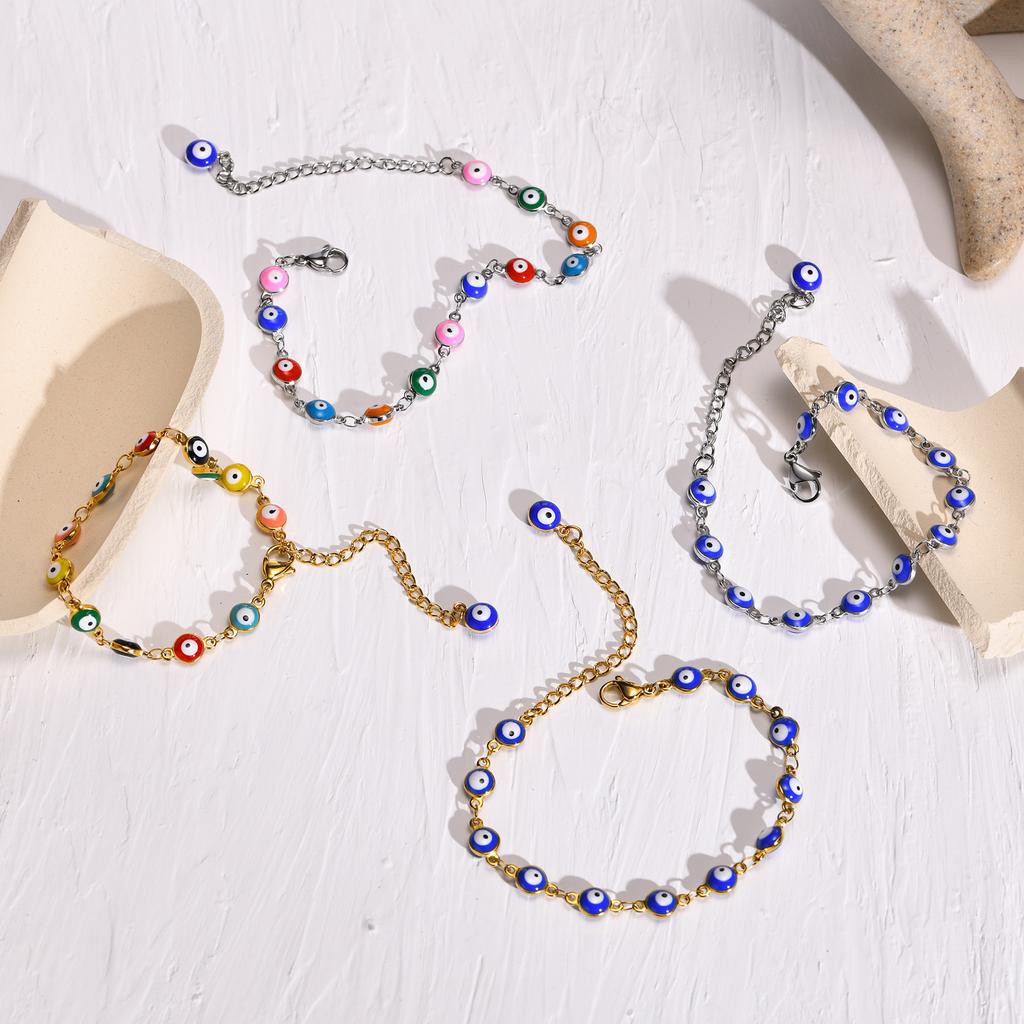 Jewelry, Stainless Steel Devil'S Eye Bracelet, Women'S Fashion Versatile Jewelry Br-1252