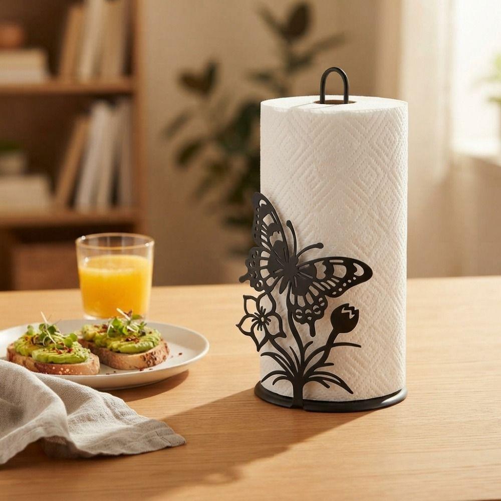 Free Standing Butterfly Napkin Holder 2D Flat Vertical Napkins Rack Kitchen