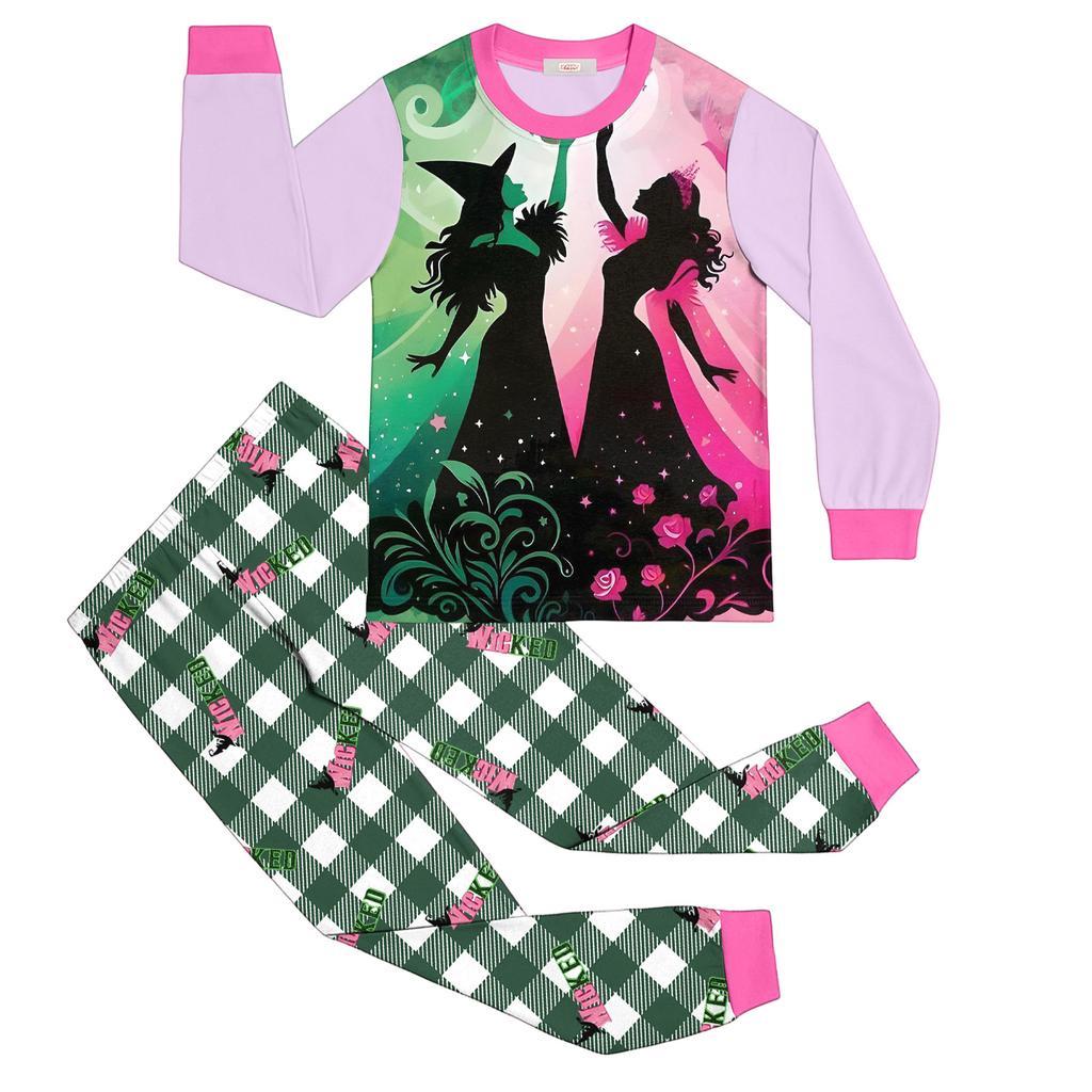 Children's Fashion Suit Skirt Round Neck Long Sleeve Top Pants