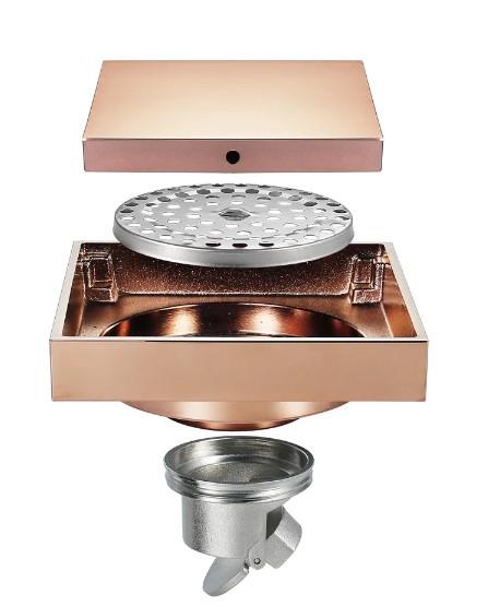 Spot Bathroom Deodorant Core Floor Drains Drainage Floor Drains Rose Gold Collection Floor Drains (rose gold,Brass) розового золота