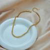 Gold Plated Mesh Chain Necklace with Spacer Beads Fashion Jewelry for Women